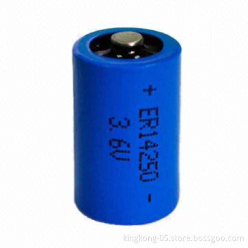 Lithium-ion Cylinder Batteries with ER14250, 3.6V, 750mAh